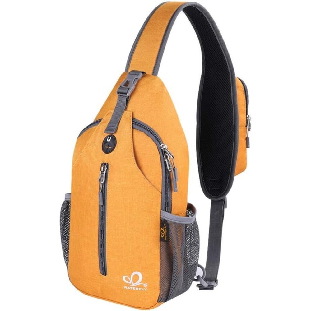 Men Yellow Crossbody Sling Backpack Sling Bag Travel Hiking Chest Daypack
